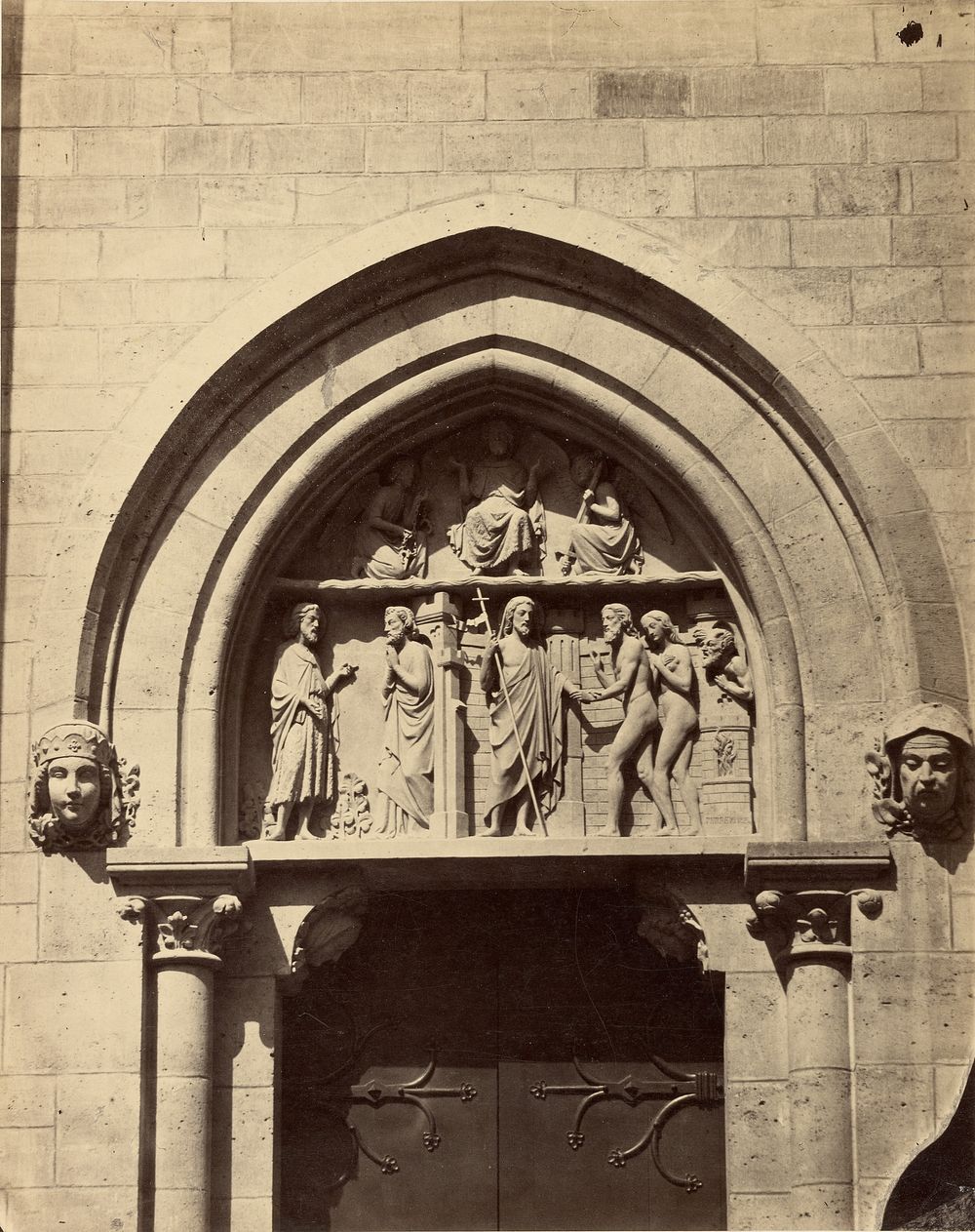Door of Saint-Jean-Baptiste de Belleville by Charles Marville