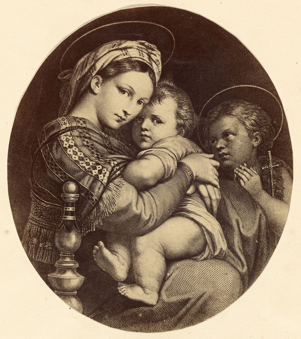 Engraving after Raphael's "Madonna della seggiola"