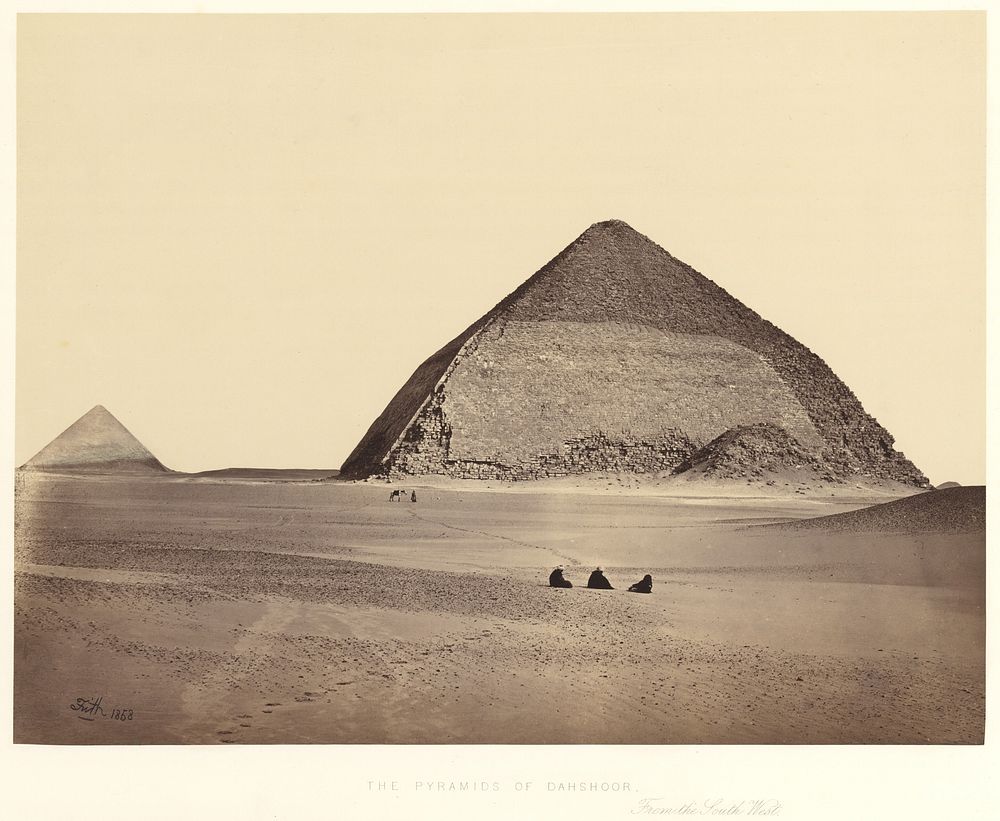The Pyramids of Dahshur from the Southwest by Francis Frith