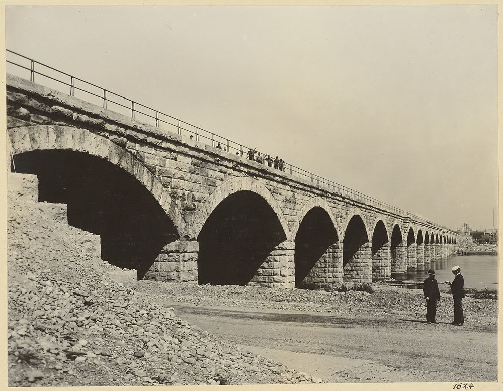 Trenton Bridge, Pennsylvania Side by William H Rau