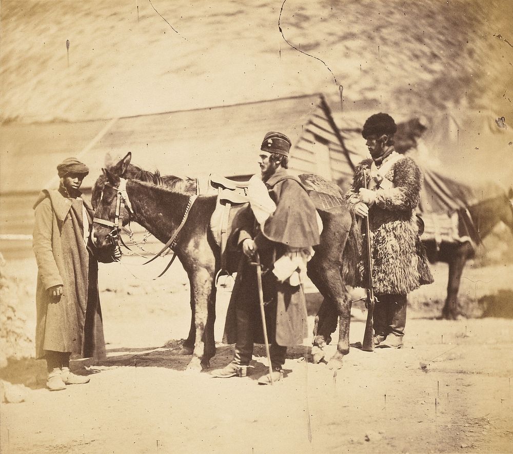 Captain Burnaby, Grenadier Guards and Nubian Servant by Roger Fenton