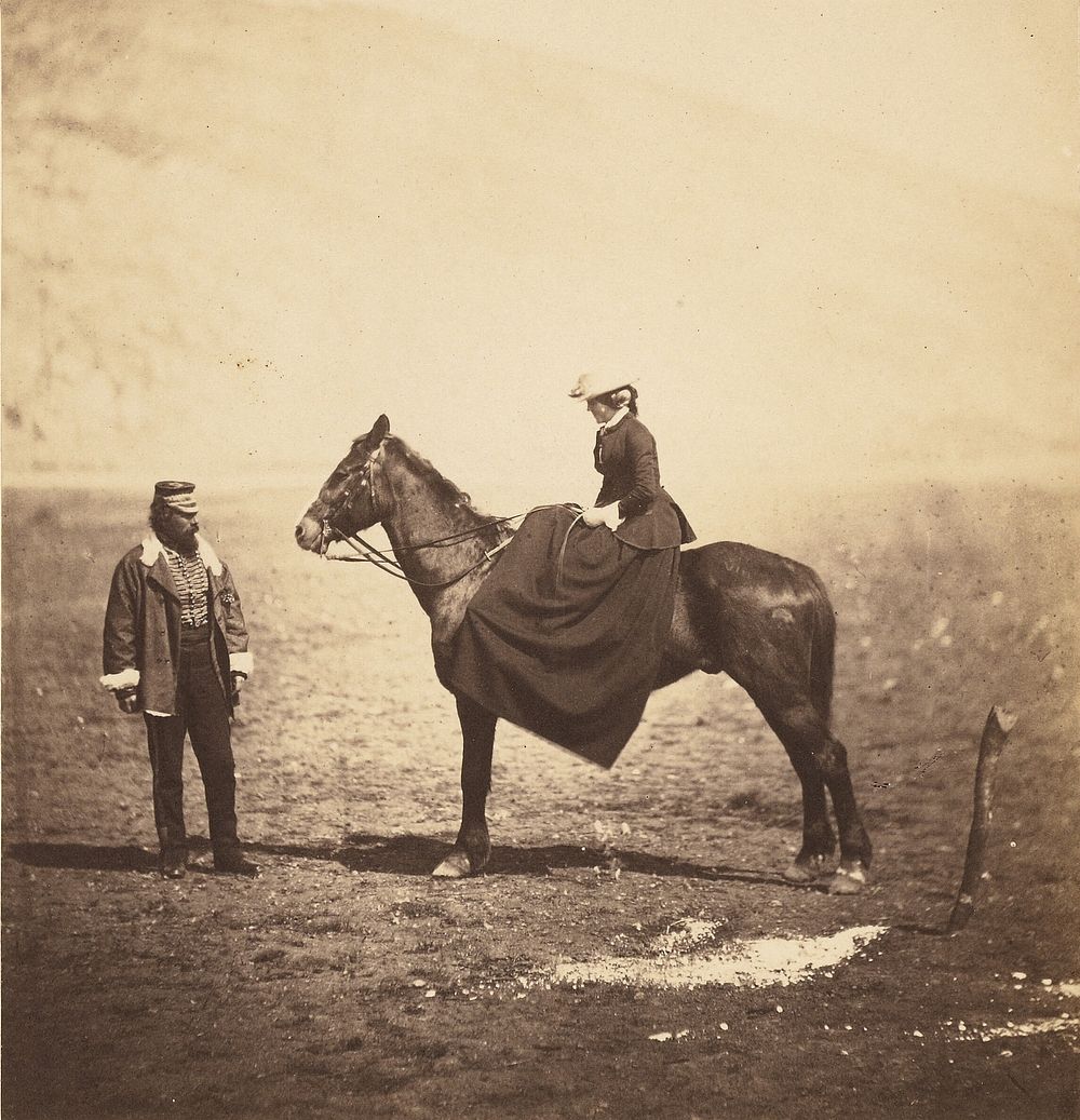 Henry Duberly Esq., Paymaster, 8th Hussars & Mrs. Duberly. by Roger Fenton