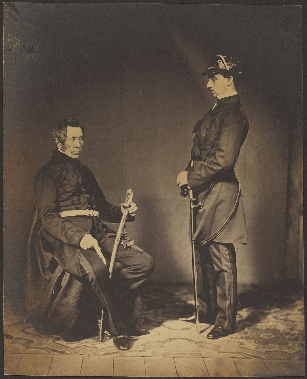 Lt. Gen. Sir Burgoyne, G.C.B. Seated in Dress Uniform with Aide to his Right by Roger Fenton