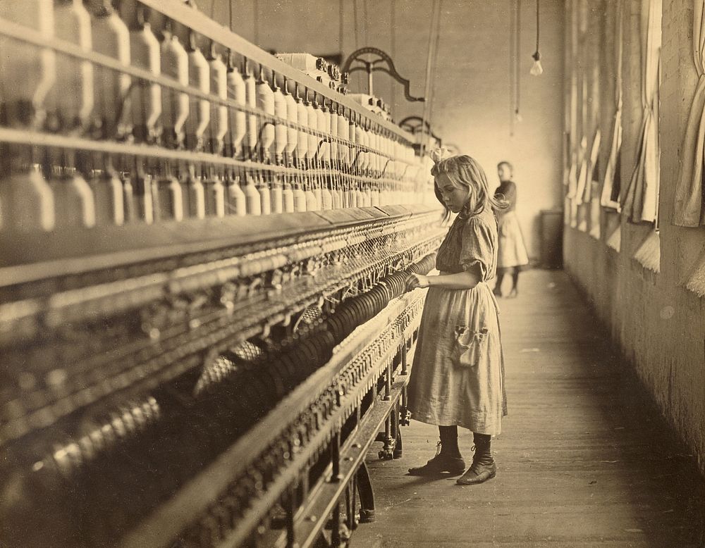 Sadie Pfeiffer, Spinner in Cotton Mill by Lewis W Hine