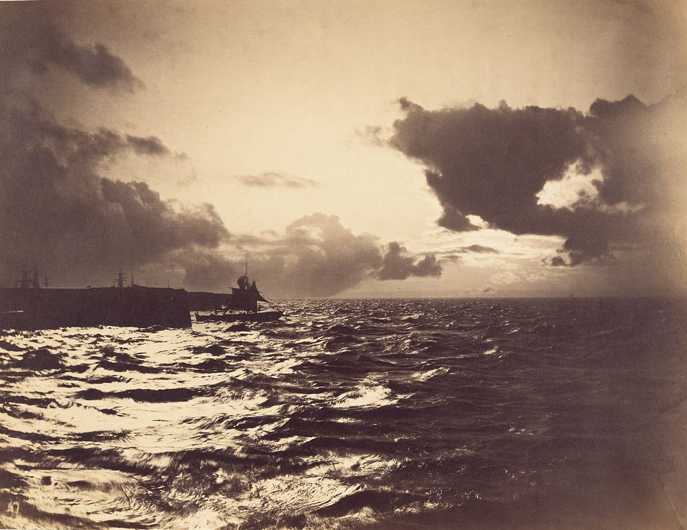 Seascape with a Ship Leaving Port by Gustave Le Gray