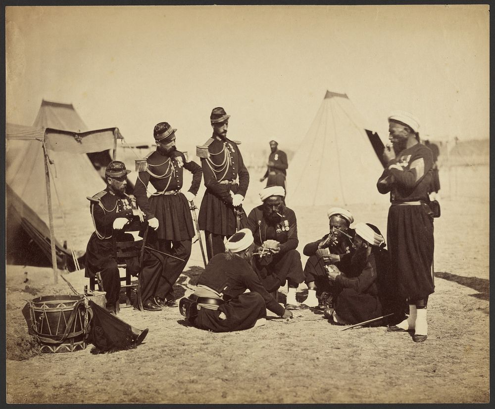 Zouaves Playing Cards, Camp de Chalons by Gustave Le Gray