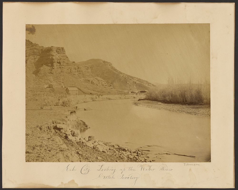Echo City, Looking up Weber River, Utah Territory. by A J Russell