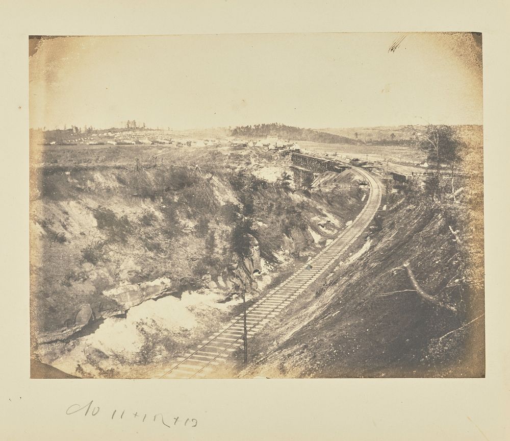 Military Railroad Bridge across Potomac Creek, on the Fredericksburg Railroad by A J Russell