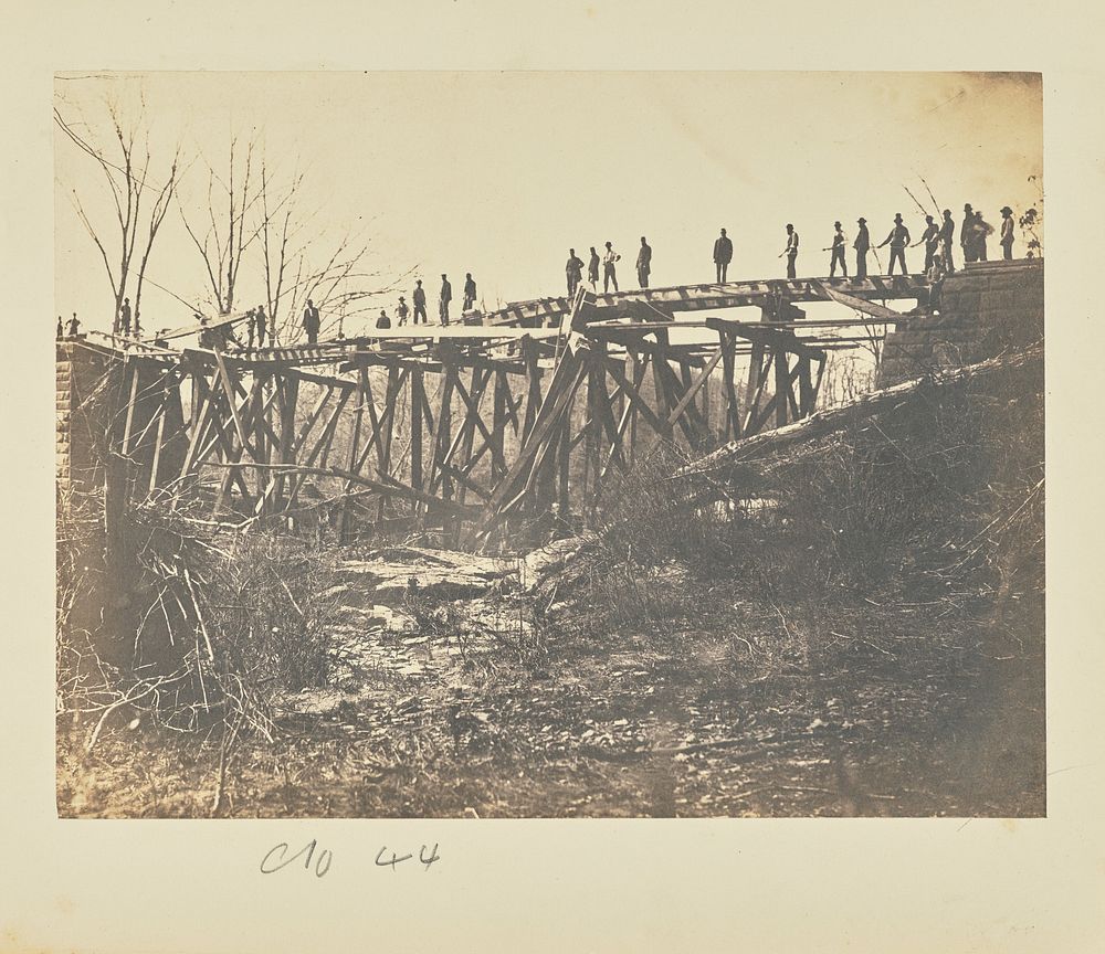 Trestle Bridge across Bull Run, after the Freshet of 1863 by A J Russell
