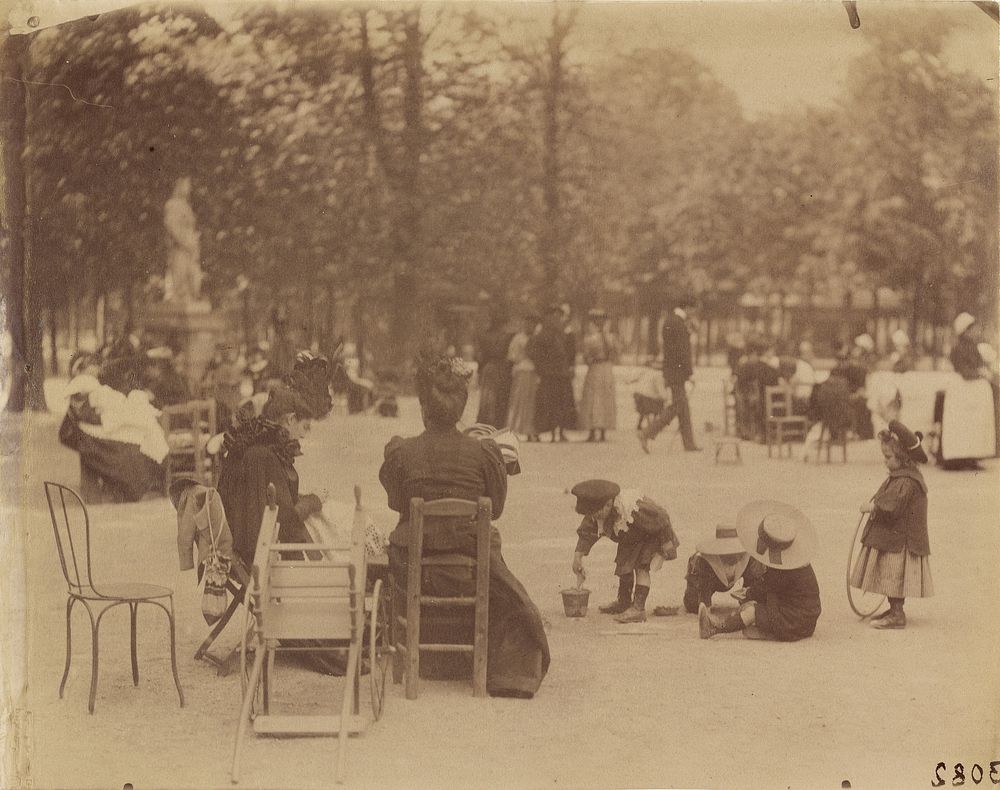 Women and Children in the Luxembourg Gardens by Eugène Atget