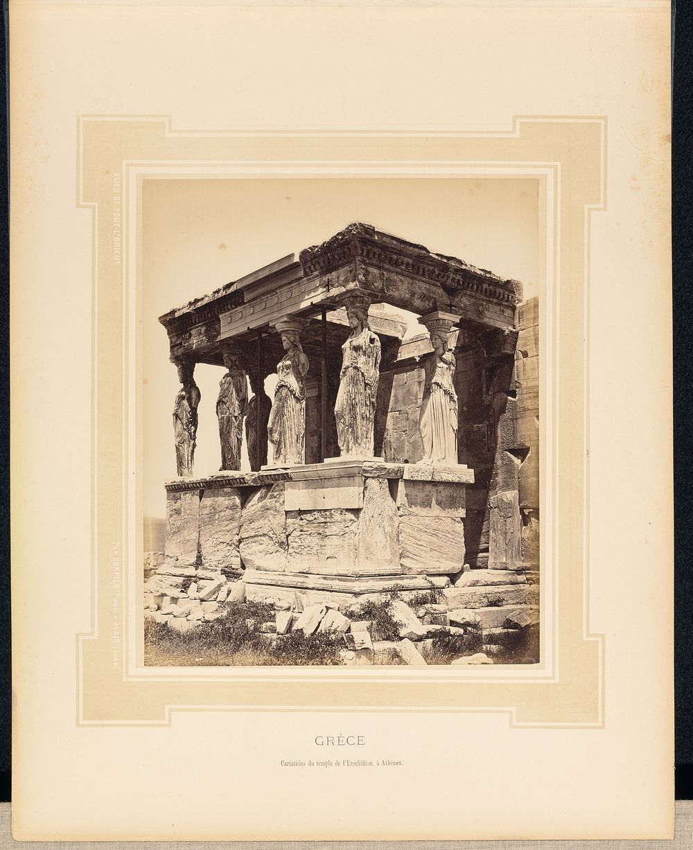 Grèce: Cariatides du temple de l'Erechtéïon [sic] à Athènes by Félix Bonfils