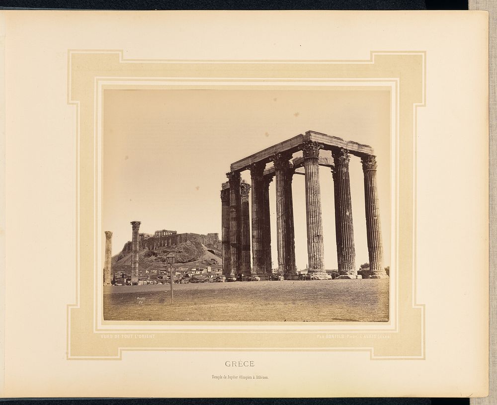 Grèce: Temple de Jupiter Olimpien à Athènes by Félix Bonfils