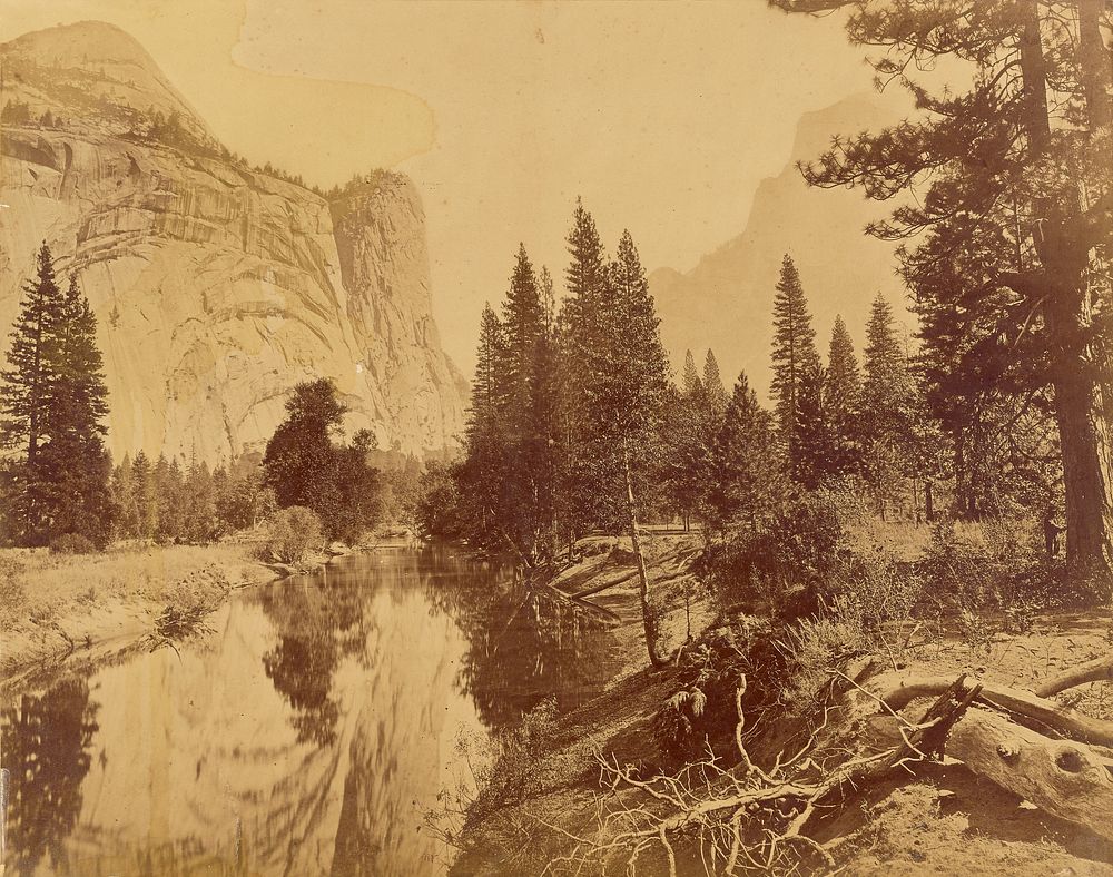 Tokoya and Hunto. Valley of the Yosemite. (The Basket). (The Watching Eye). 3568 Feet High. by Eadweard J Muybridge
