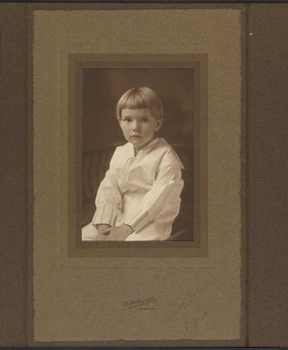 Portrait of a young boy by M Miley and Son