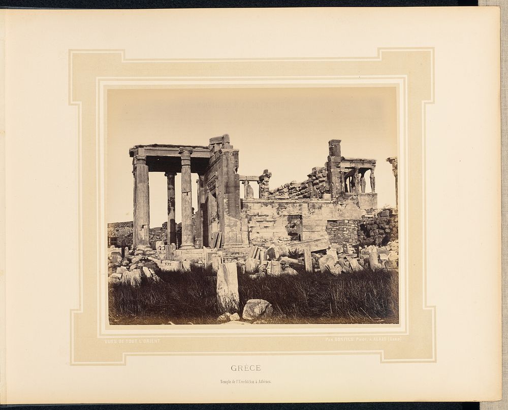 Grèce: Temple de l'Erechtéïon [sic] à Athènes by Félix Bonfils