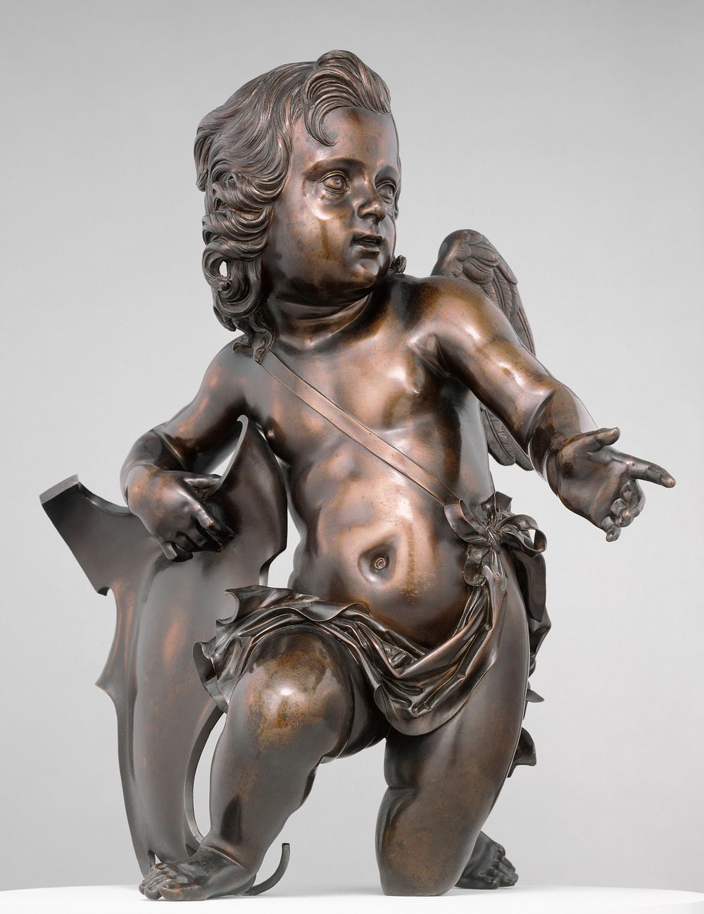 Putto Holding Shield to His Right by Ferdinando Tacca