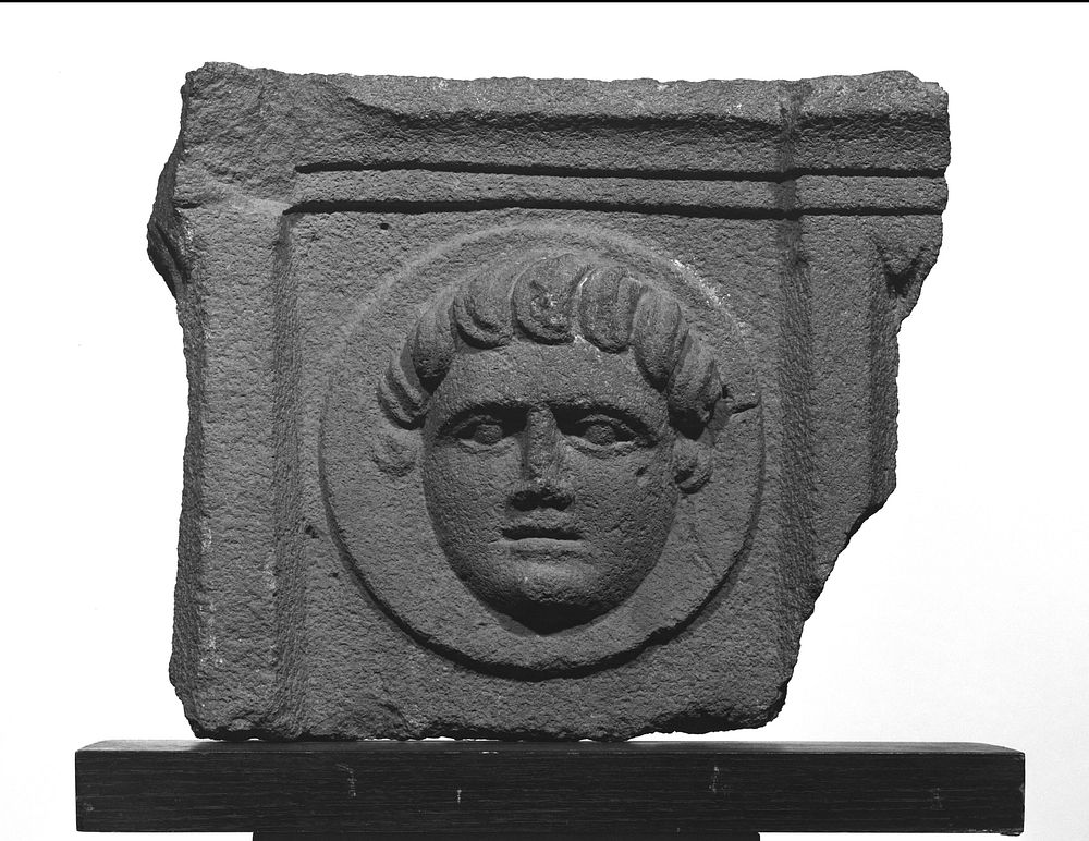Architectonic Tondo Relief with Frontal Head