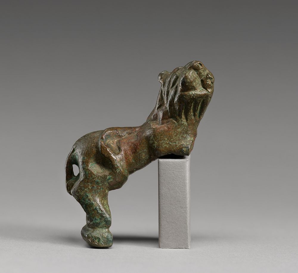 Statuette of a Lion with Curly Mane
