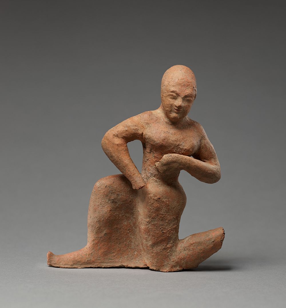 Imitation of an Etruscan Terracotta Figure of a Running Woman and One Unjoined Fragment