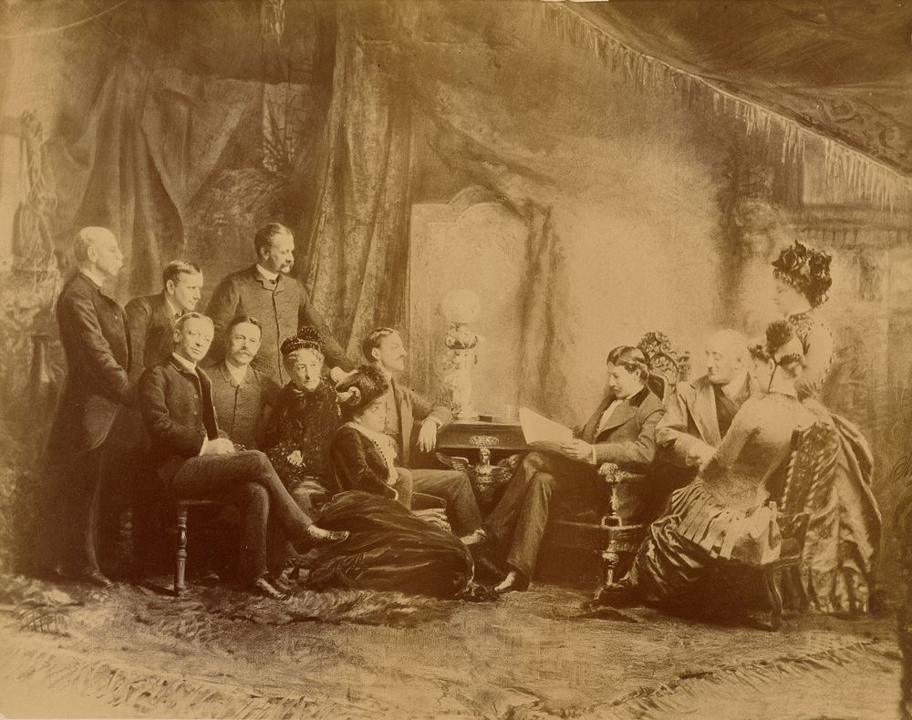 The Reading of the Play, the actors and actresses of the Daly Company by Napoleon Sarony