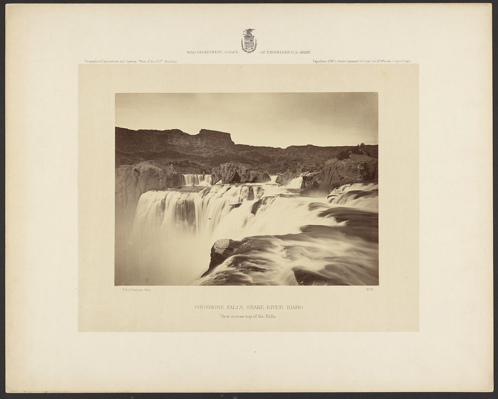 Shoshone Falls, Snake River, Idaho, View Across Top of the Falls by Timothy H O Sullivan