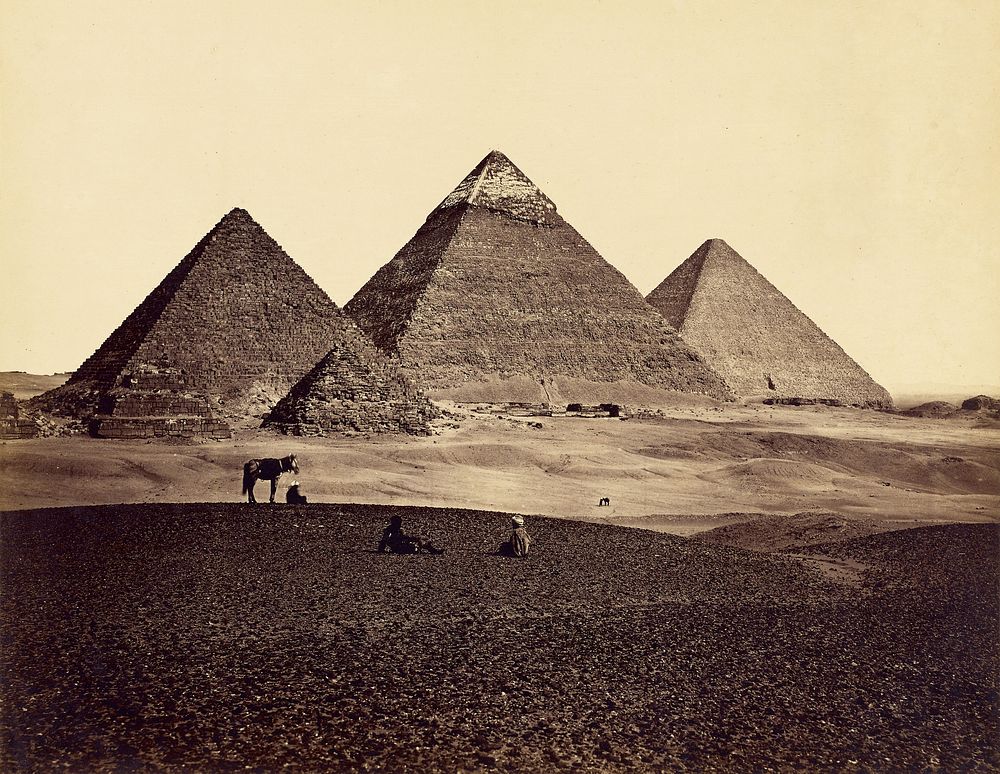 The Pyramids of Giza from the Southwest by Francis Frith