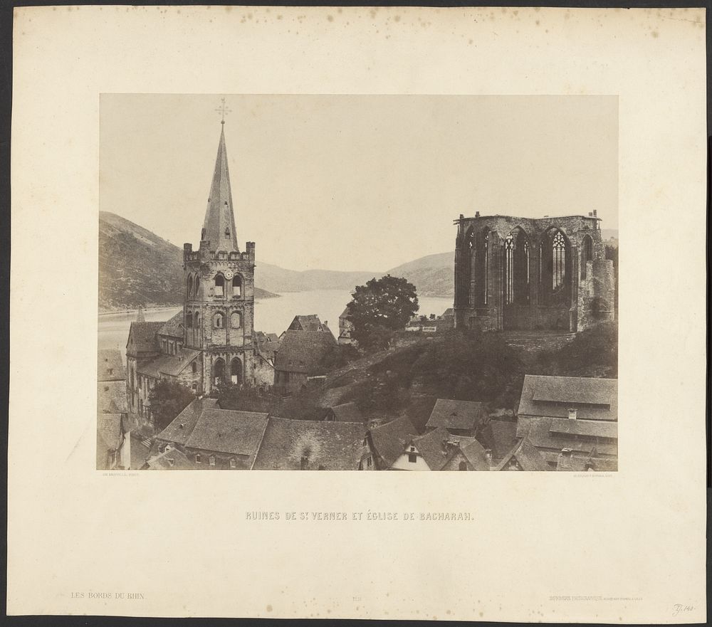 Ruines de St. Verner et Église de Bacharah. by Charles Marville and Louis Désiré Blanquart Evrard