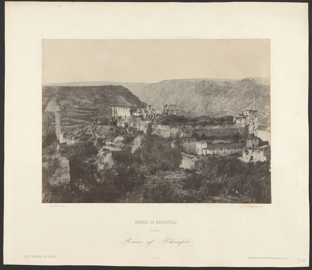 Ruins of Rheinfels. St. Goar. by Charles Marville and Louis Désiré Blanquart Evrard