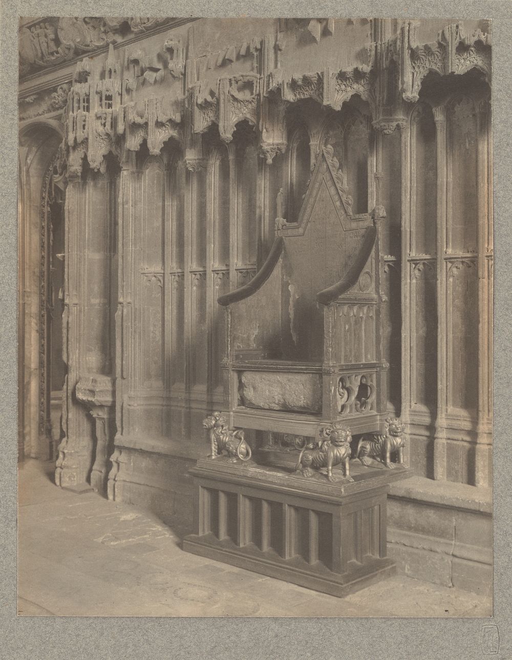 Westminster Abbey, Confessor's Chapel: Coronation Chair with Stone of Scone by Frederick H Evans