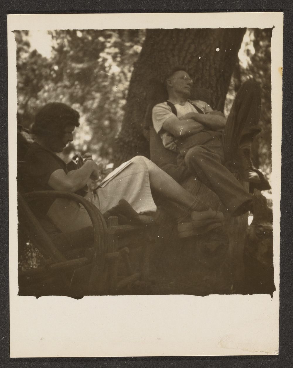 Florence and Husband in Woods by Louis Fleckenstein