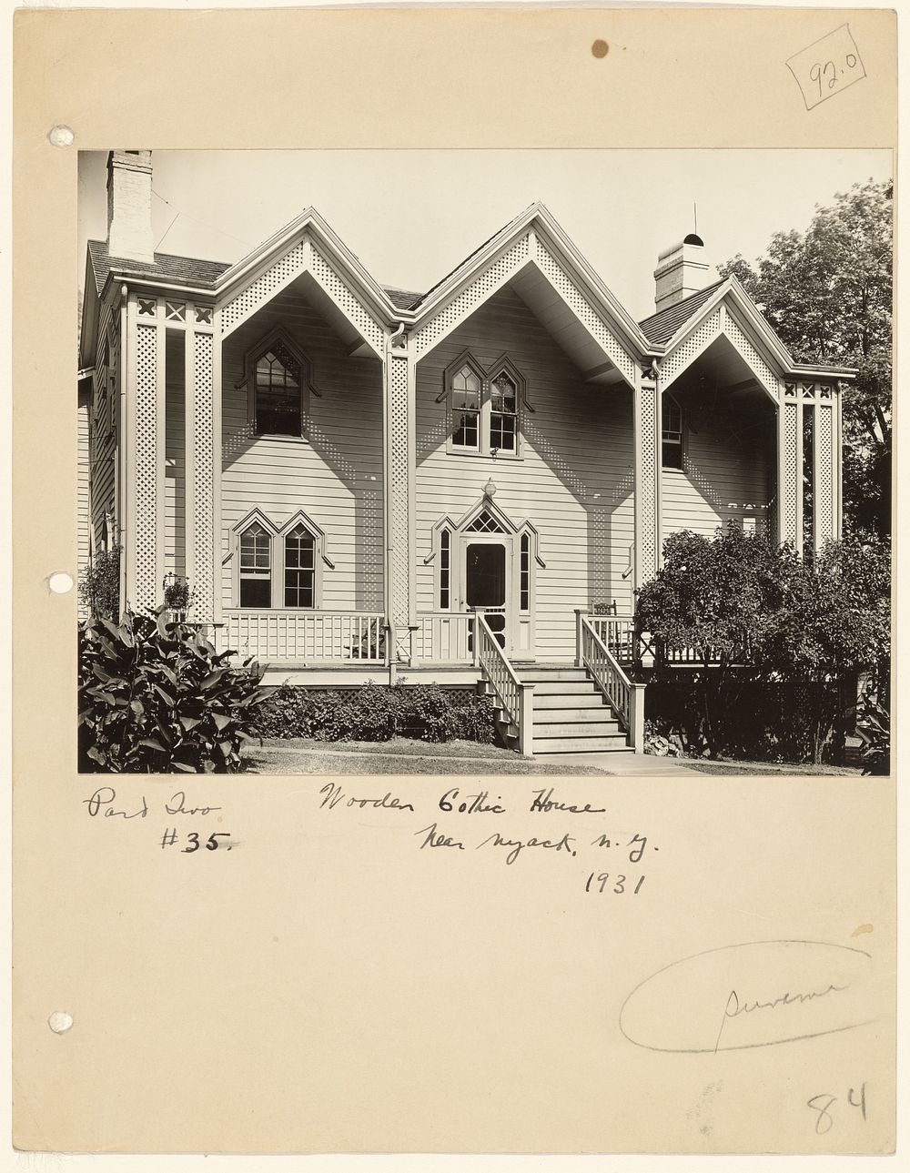 Wooden Gothic House, Near Nyack, New York by Walker Evans