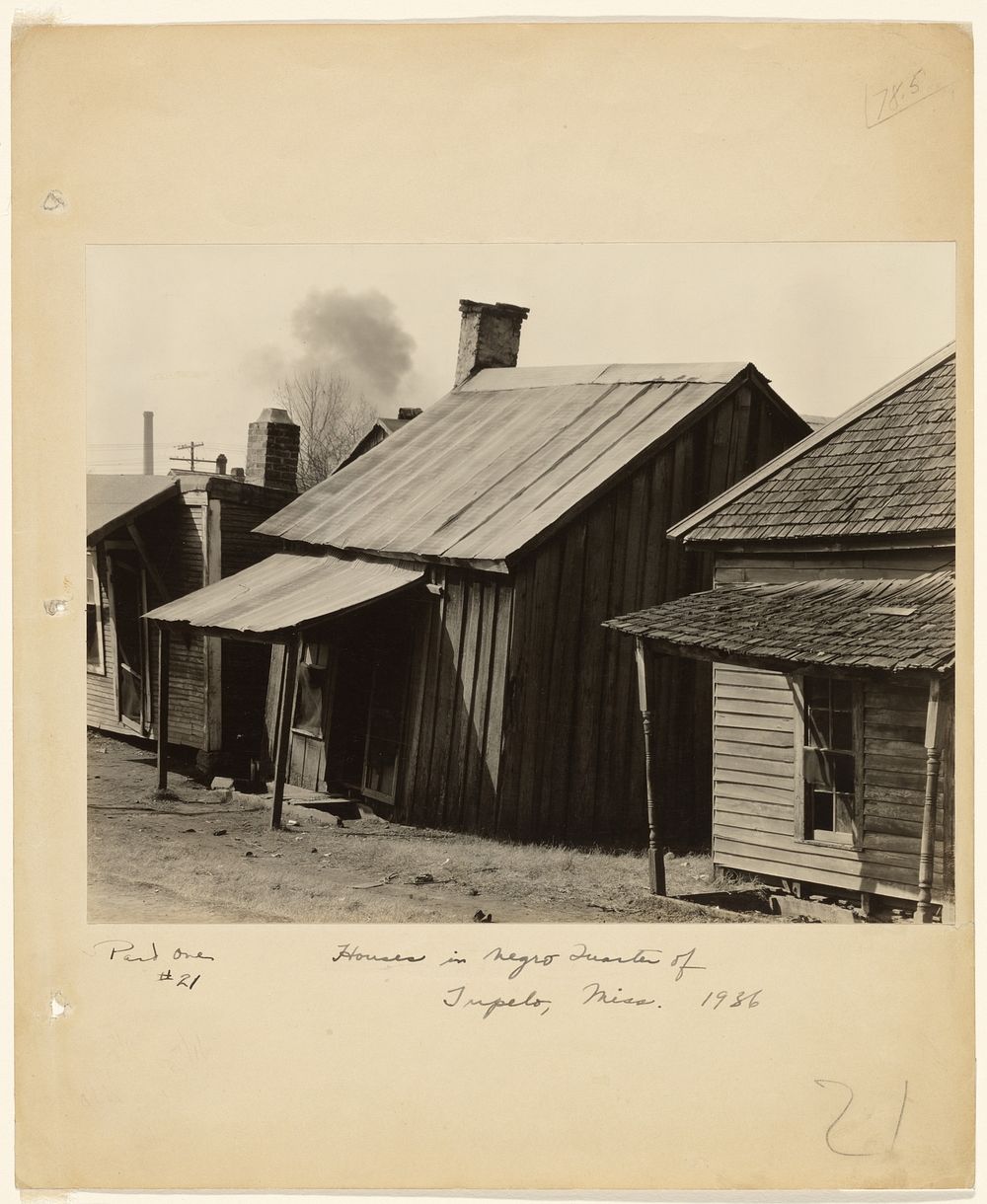 Houses in Negro Quarter of Tupelo, Mississippi by Walker Evans