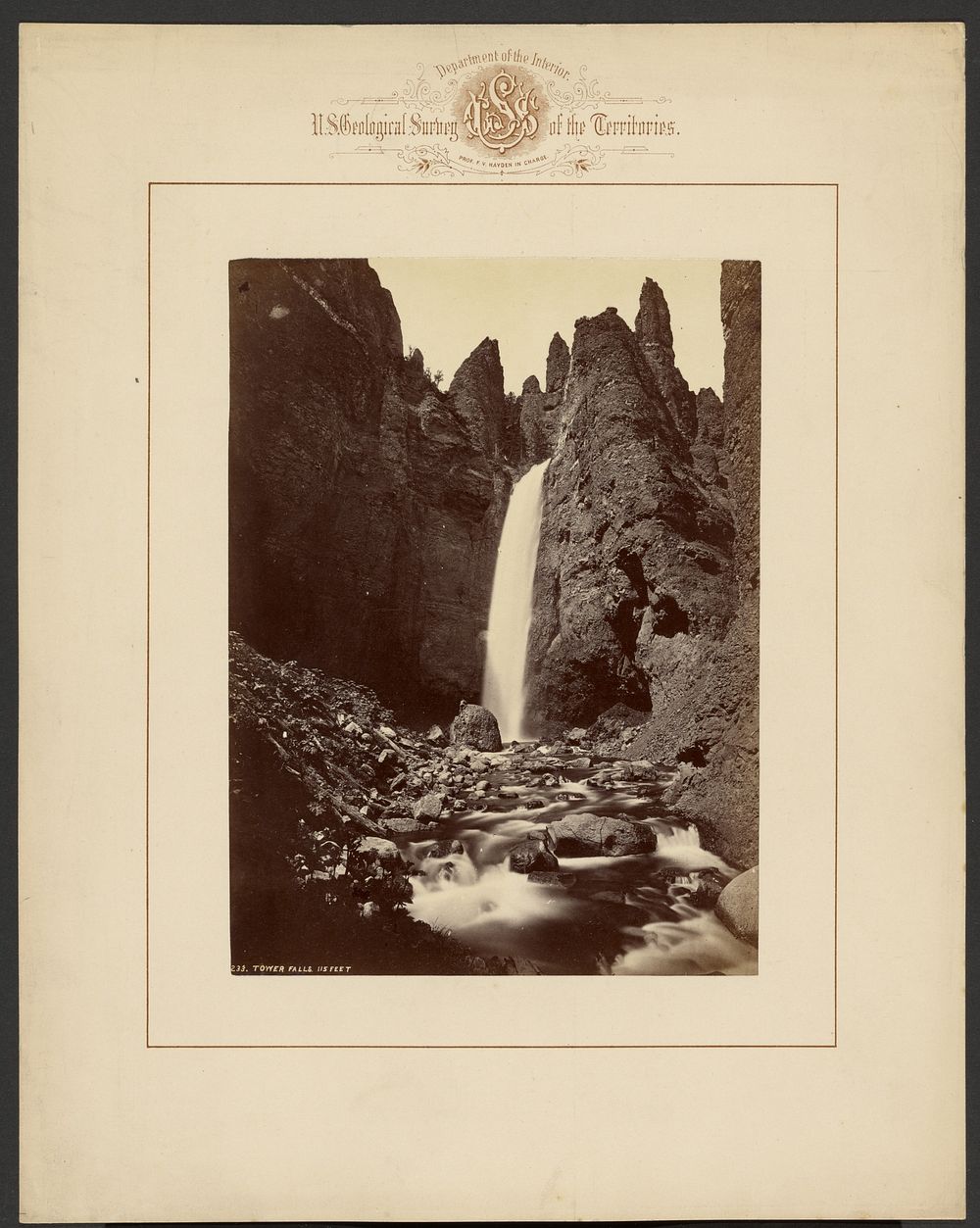 Tower Falls, 115 Feet by William Henry Jackson