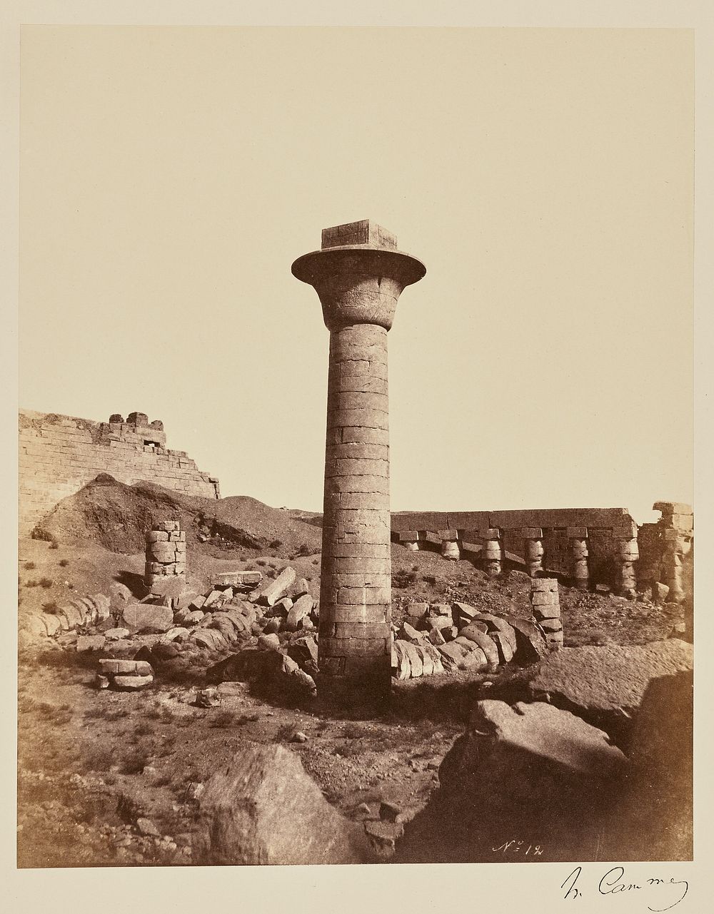 A Column from the Great Court of the Temple of Amon, Karnak by Henry Cammas