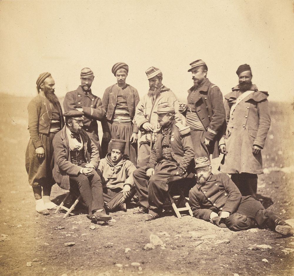 General Cisse & Officers & Soldiers of General Bosquets Divission [sic]. by Roger Fenton