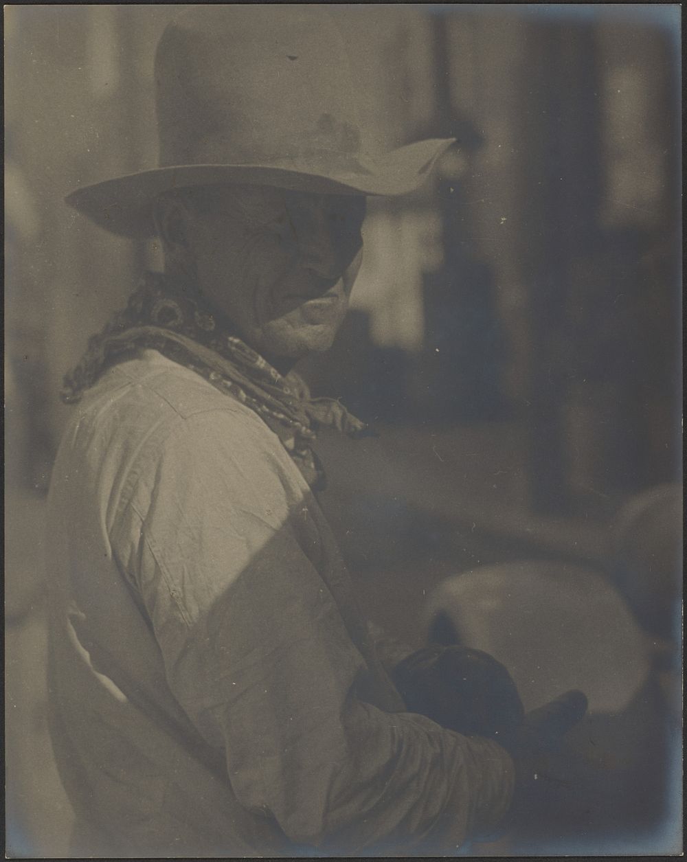 Portrait of a Man in Cowboy Gear by Louis Fleckenstein