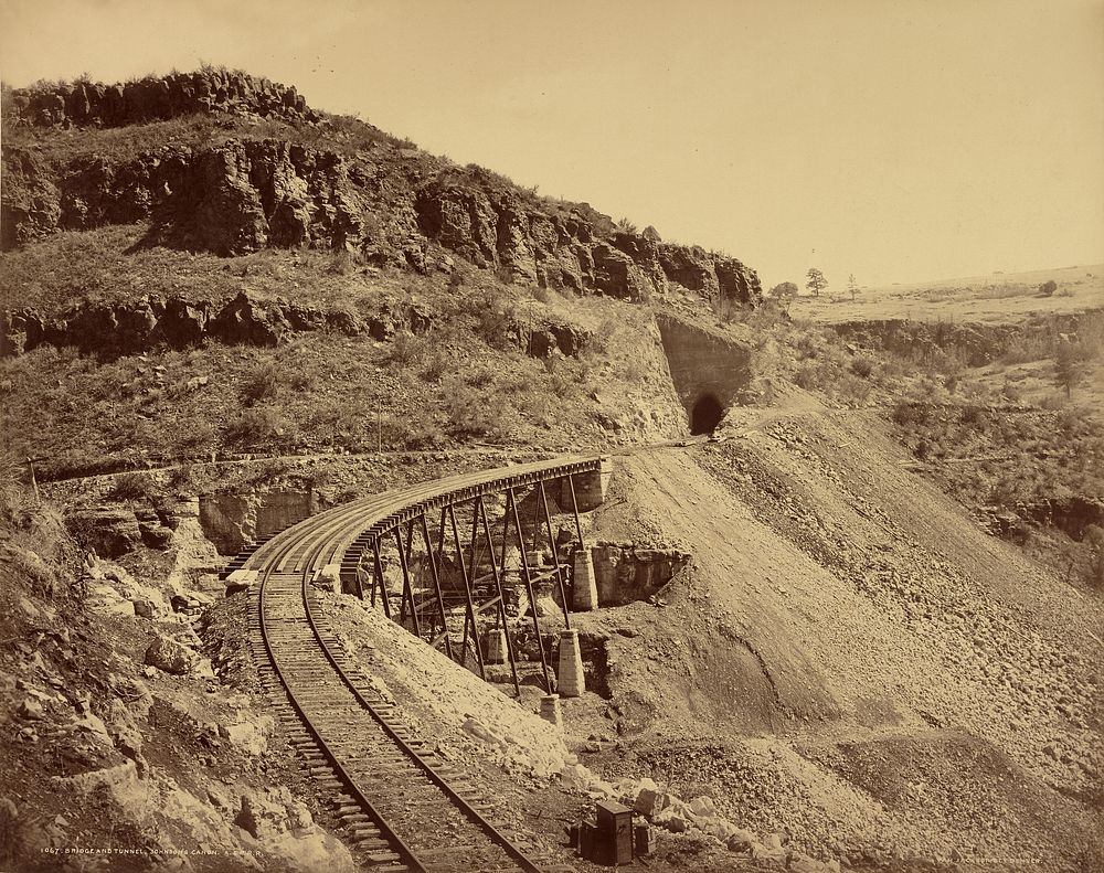 Bridge and Tunnel, Johnson's Cañon, A & P. R. R. by William Henry Jackson