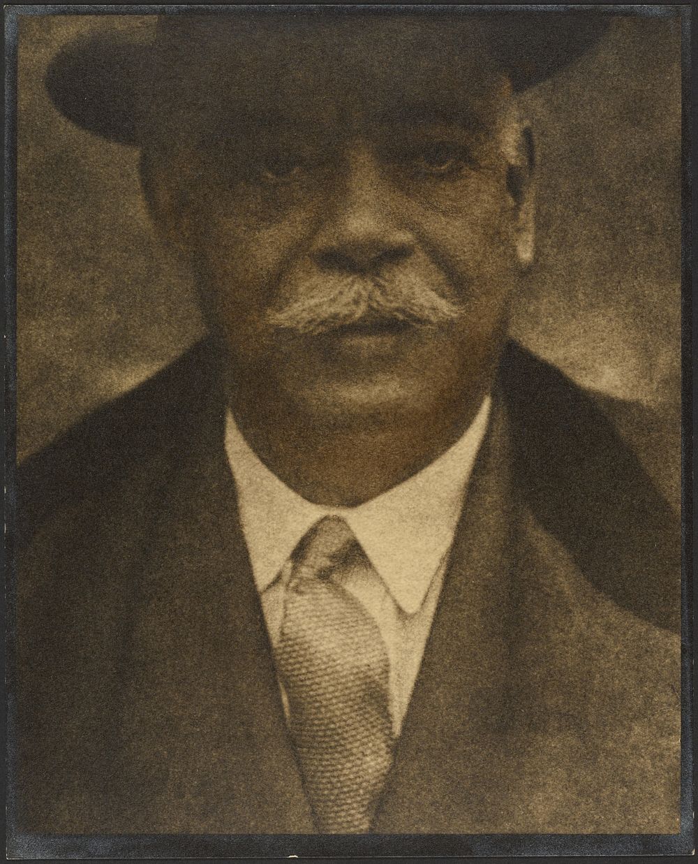 Portrait of a Man with Hat Brim by Louis Fleckenstein