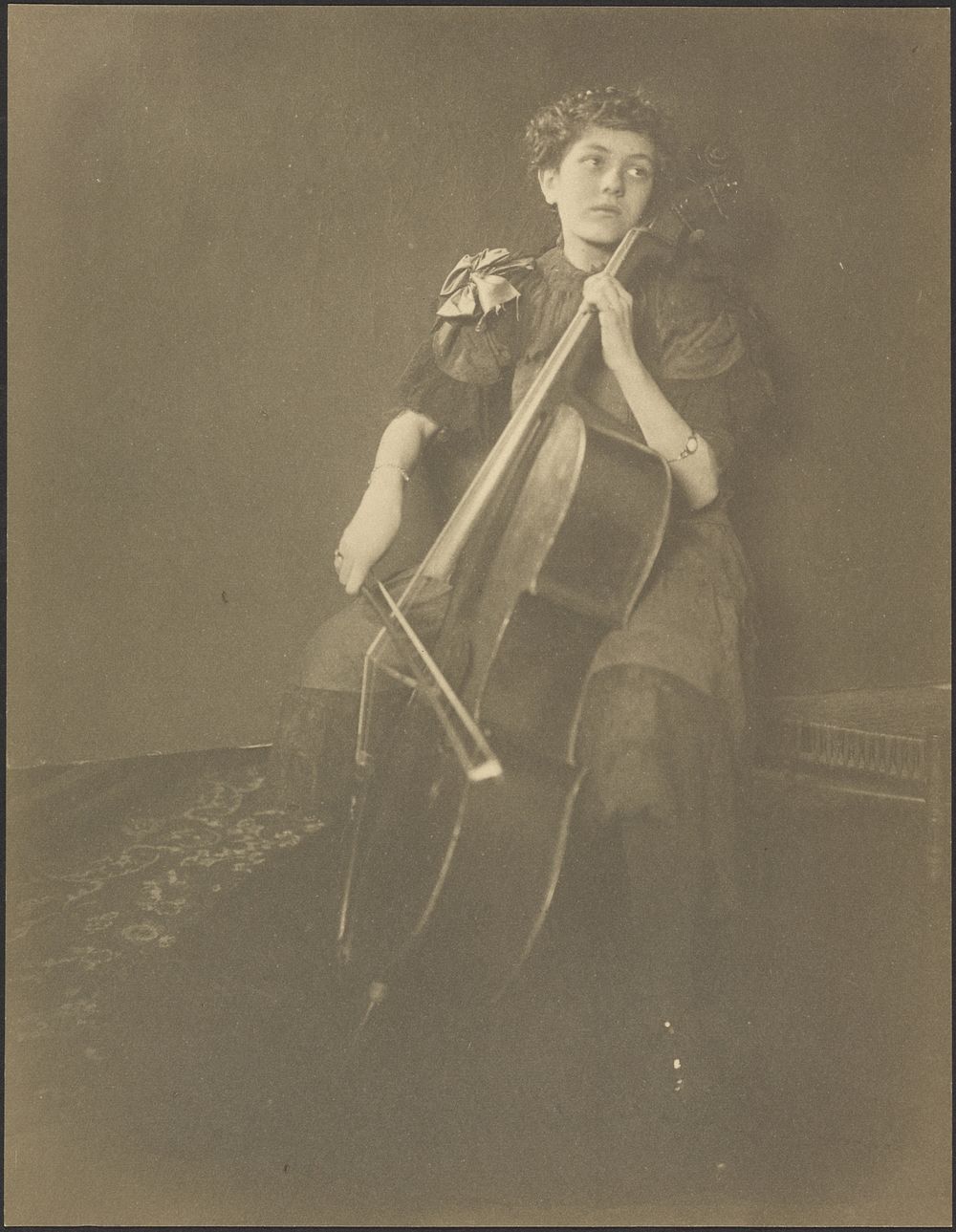 Portrait of a Woman Playing the Cello by Louis Fleckenstein