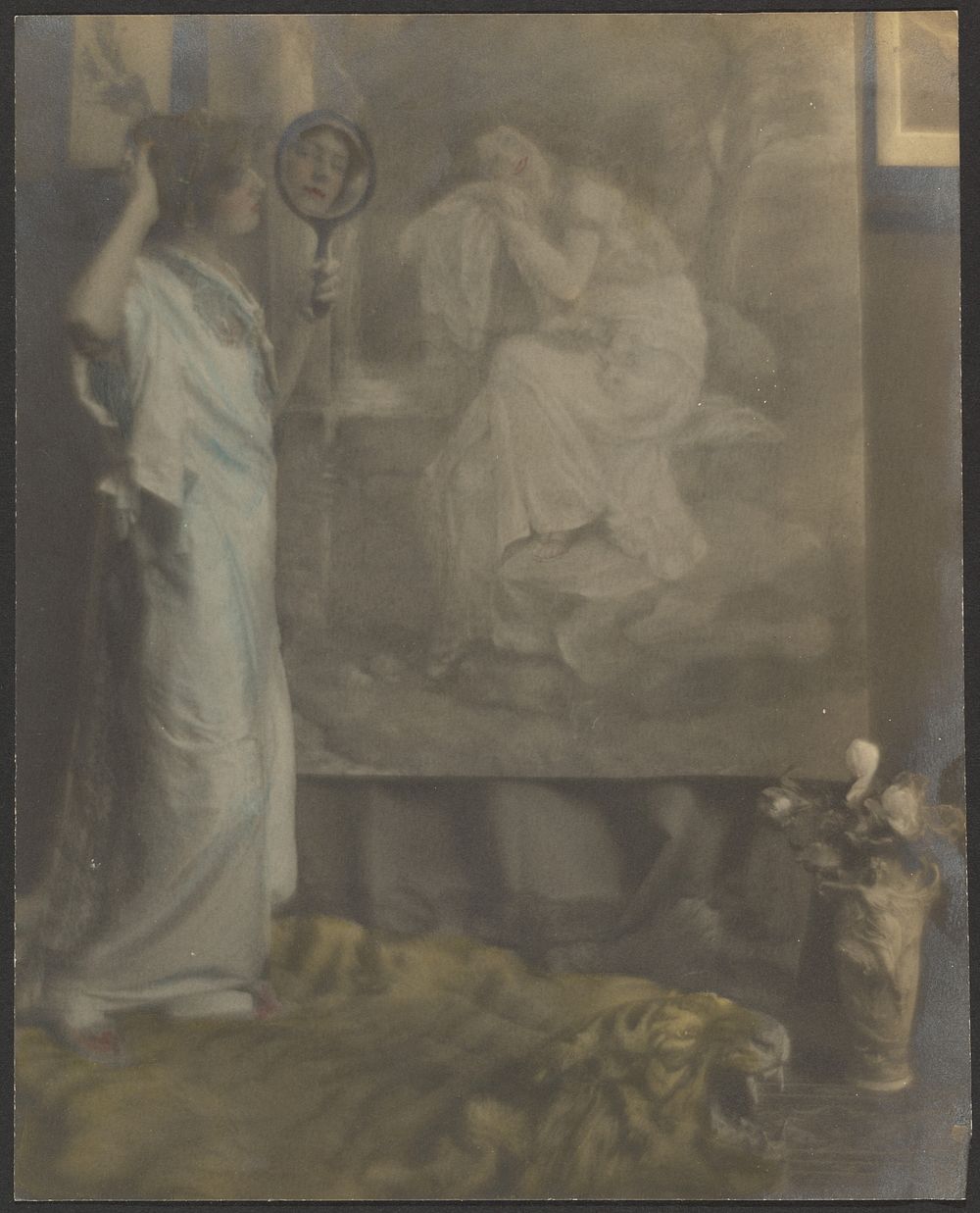 Florence with Hand Mirror and Painting by Louis Fleckenstein
