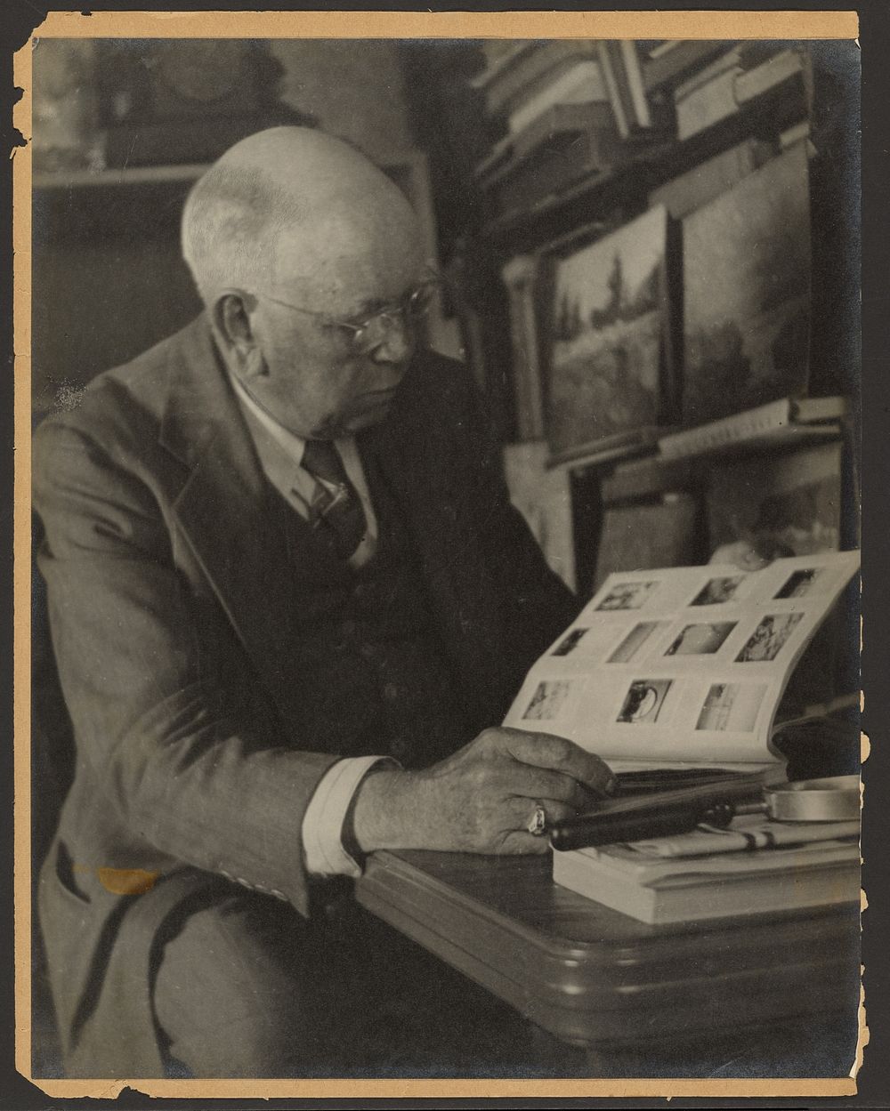 Portrait of a Man Reading Magazine by Louis Fleckenstein