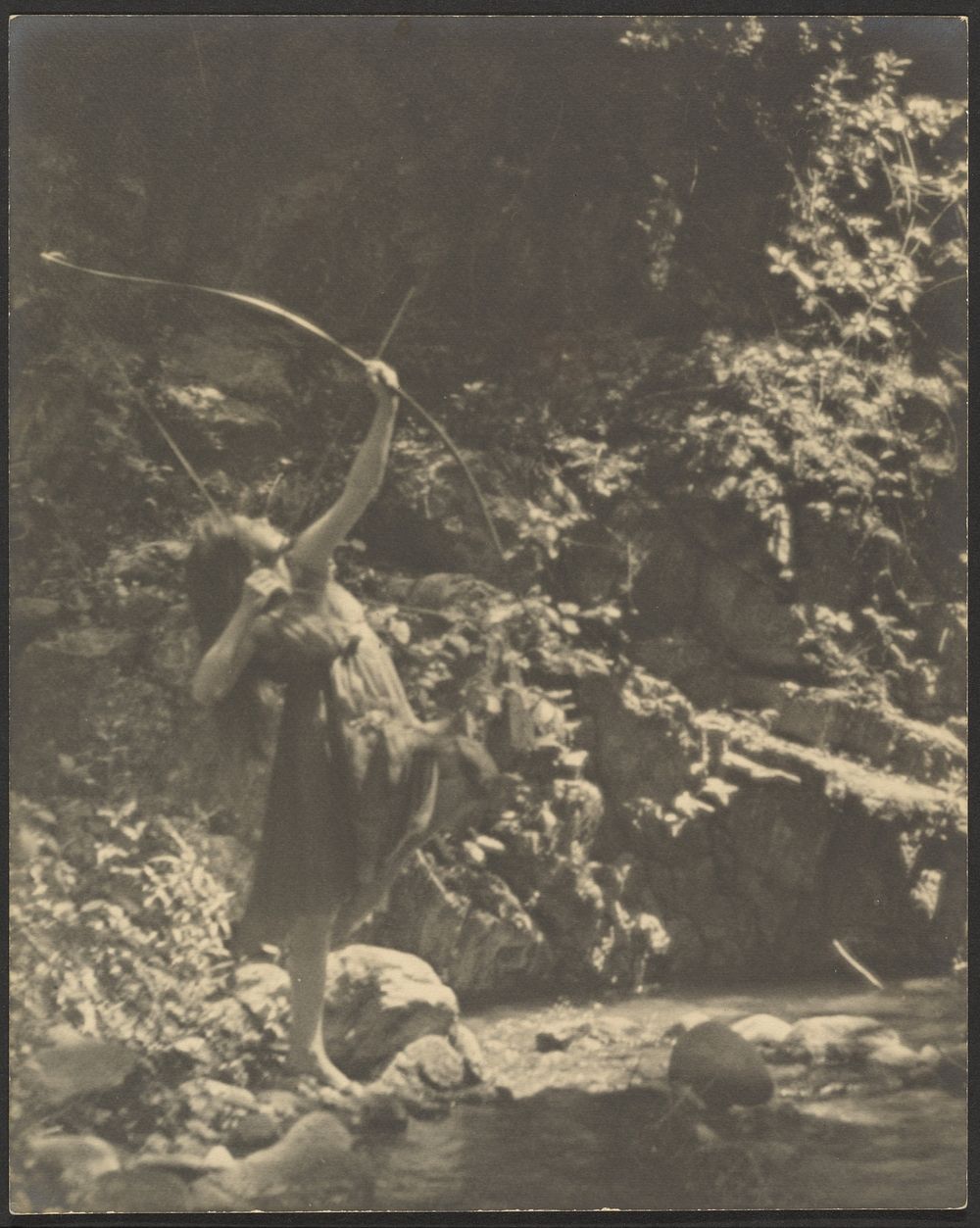 Female Archer in the Woods by Louis Fleckenstein
