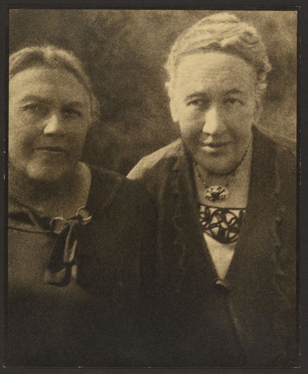 Portrait of Two Women Before Tapestry by Louis Fleckenstein