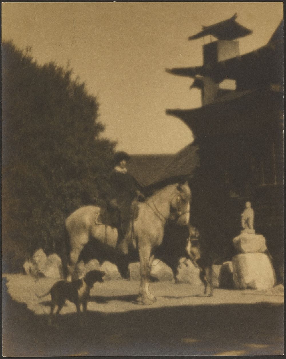 Ruth Comfort Mitchell in Front of Her Home, Yung See San Fong House, Los Gatos by Louis Fleckenstein