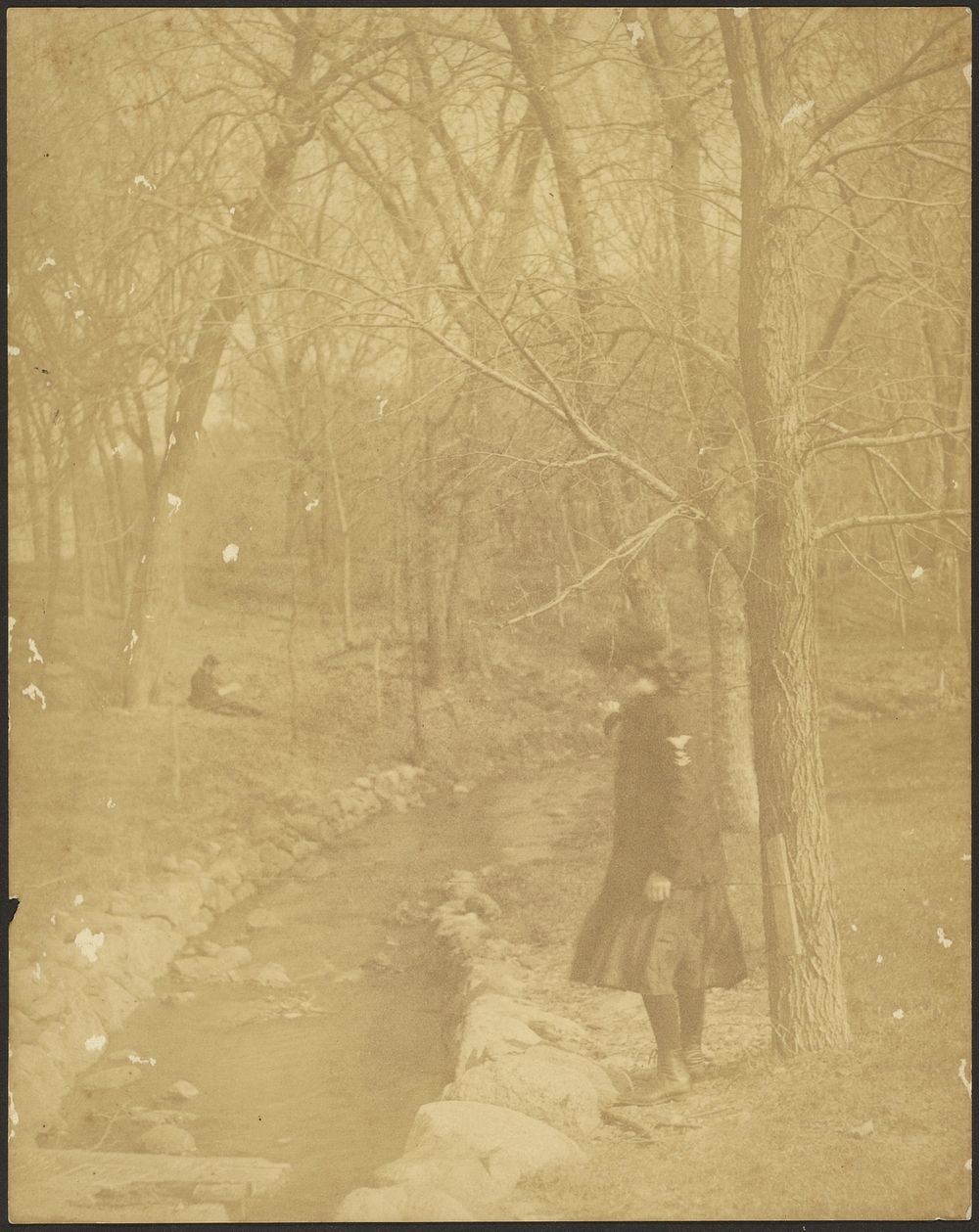 Girl Standing by a Brook by Louis Fleckenstein