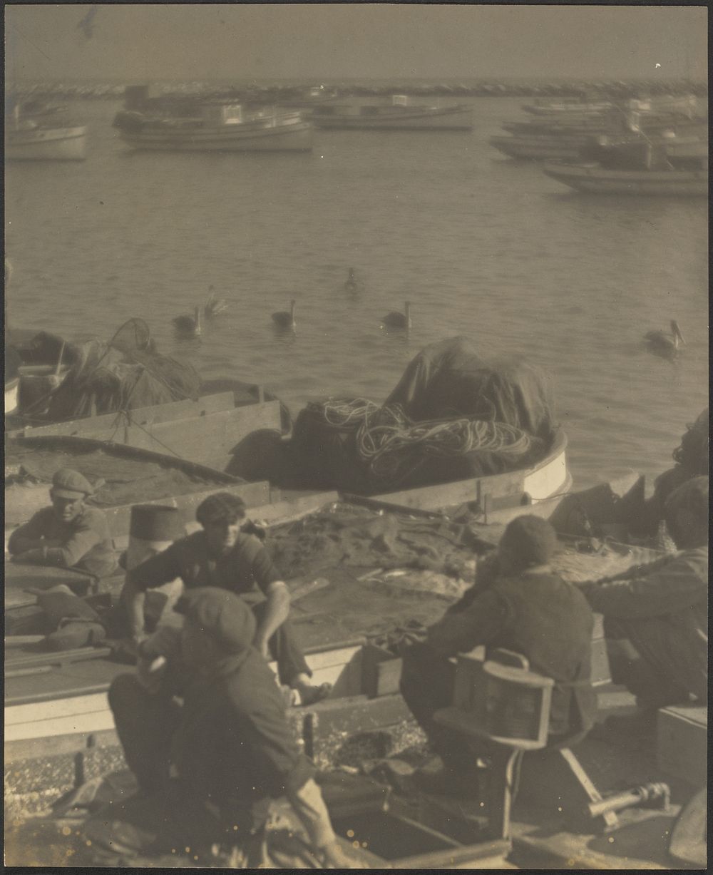 Men Seated in Boats by Louis Fleckenstein