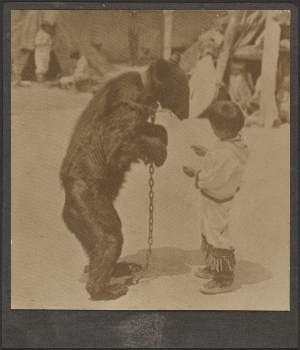 Boy with Chained Bear by Louis Fleckenstein