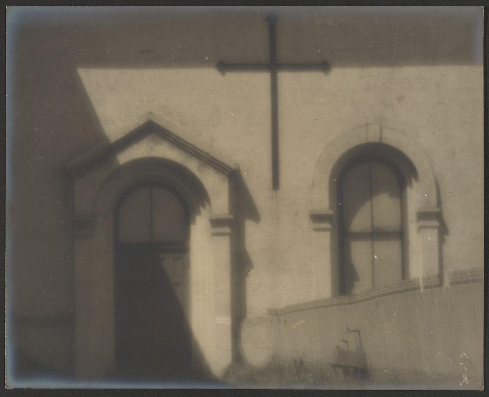 Church Exterior with Cross by Louis Fleckenstein