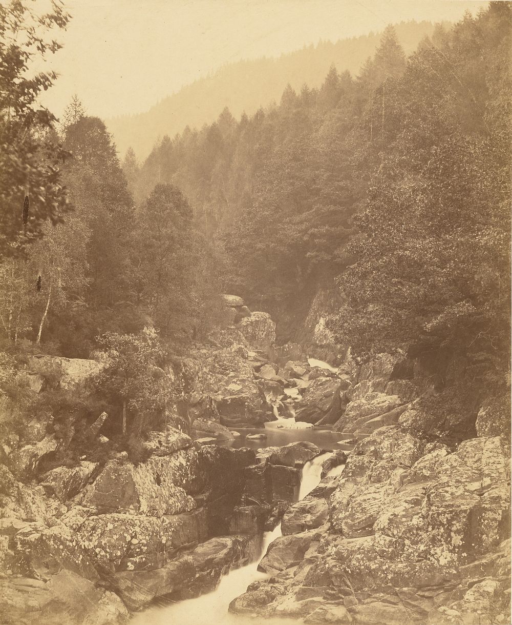 On the Llugury, below the Swallow Falls. by Roger Fenton