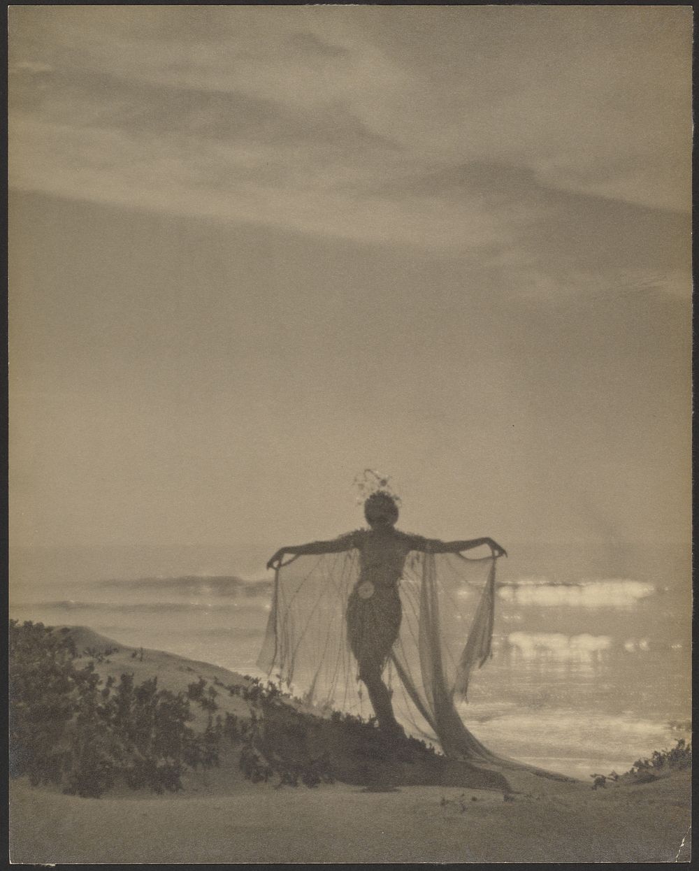 Back View of a Dancer Wearing a Sheer Costume at the Beach by Arthur F Kales